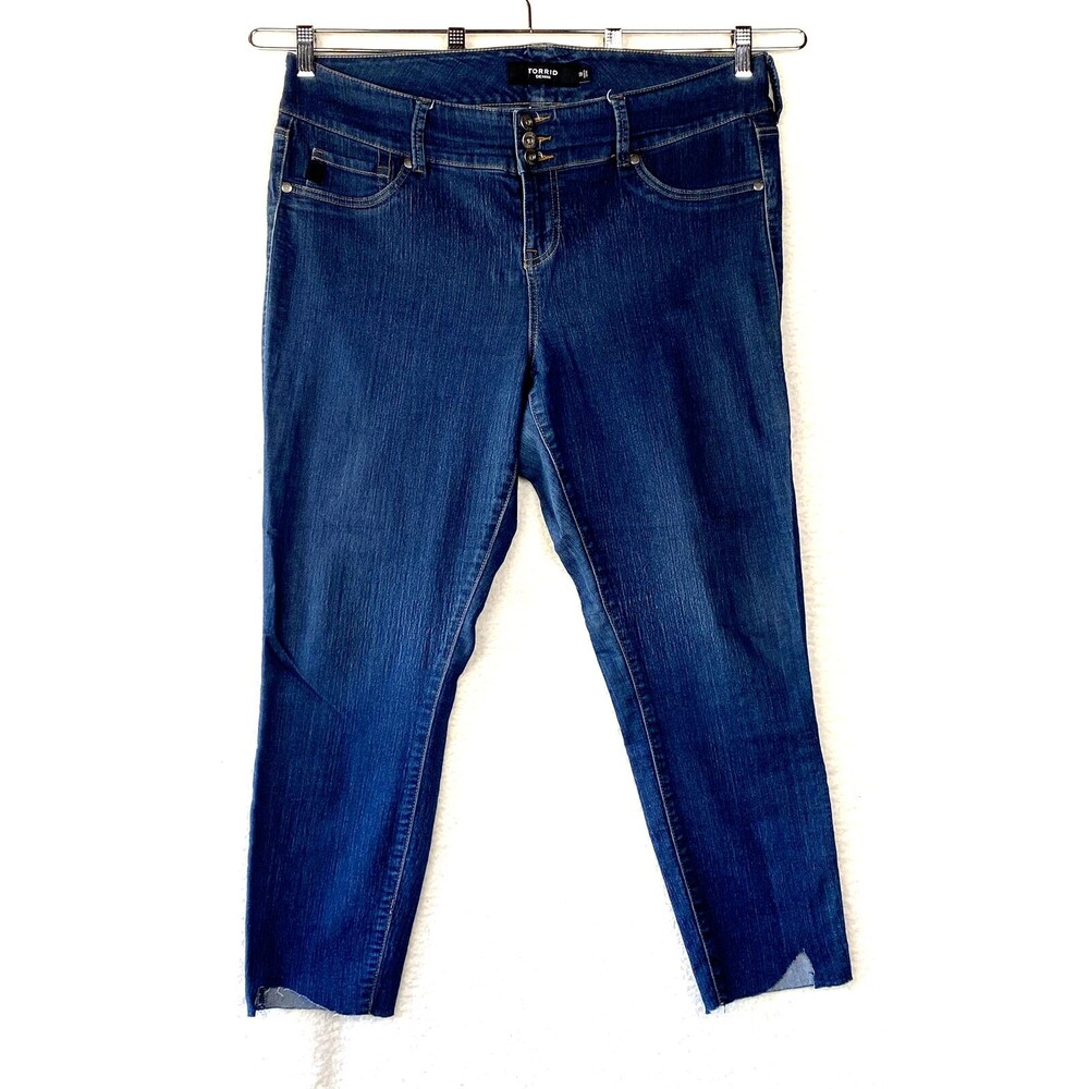 Torrid Jeans Womens 18 plus Skinny Raw Hem Ankle Denim Stretch